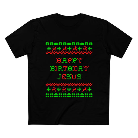 HAPPY BIRTHDAY JESUS | Ugly Christmas-Sweater style t-shirt