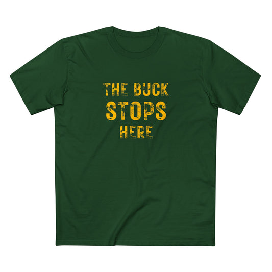 Green t-shirt with yellow text